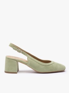 Jasnozielone czółenka bez piety slingback