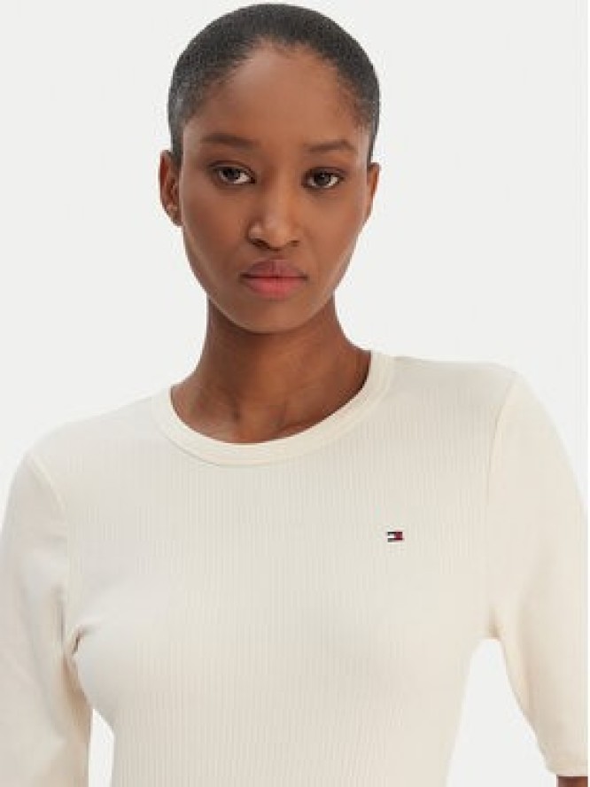 Tommy Hilfiger T-Shirt WW0WW47308 Écru Slim Fit