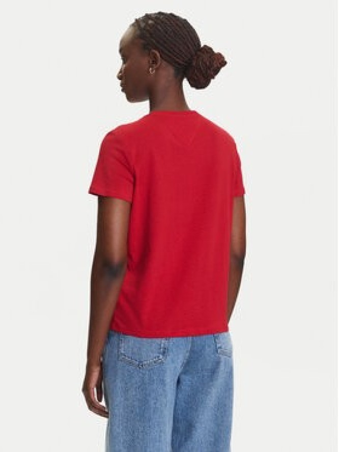 Tommy Jeans T-Shirt Essential DW0DW21404 Czerwony Regular Fit