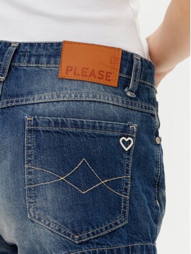 Please Szorty jeansowe D0IEEH0W6G Niebieski Regular Fit