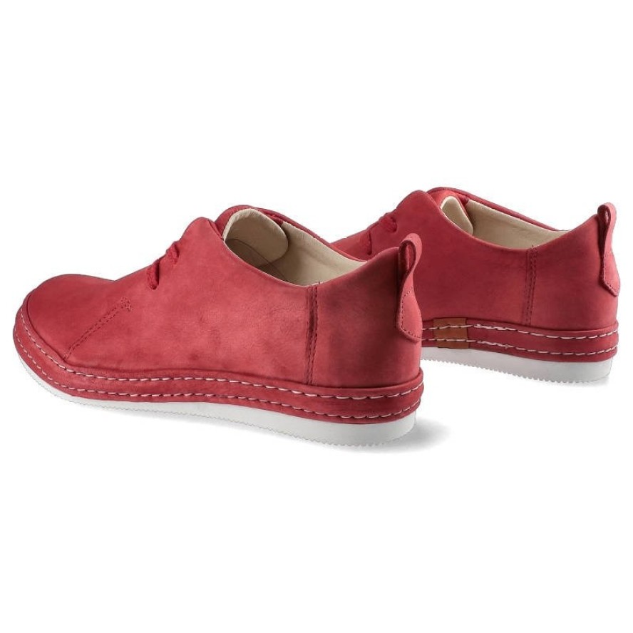 Czerwone Półbuty Nagaba Damskie Wygodne Obuwie