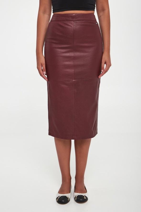 Spódnica skórzana midi ARMANI EXCHANGE