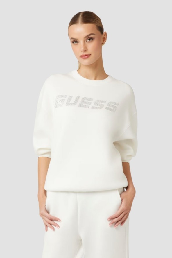 GUESS Damska bluza w kolorze ecru Cecilia, Rozmiar M