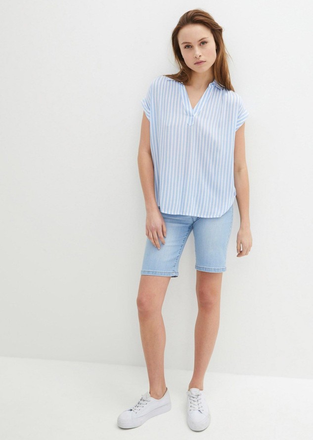 Bluzka z krótkim rękawem z lejącej wiskozy