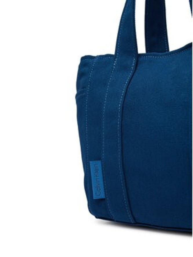 Calvin Klein Torebka Webbing Strap Canvas Small Tote LV04F3384G Niebieski