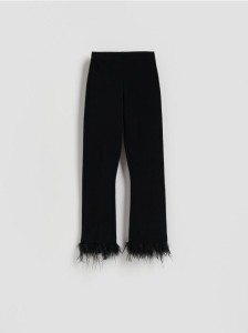 Spodnie z piórami - czarny