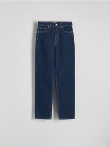 Jeansy straight z wysokim stanem - indigo jeans
