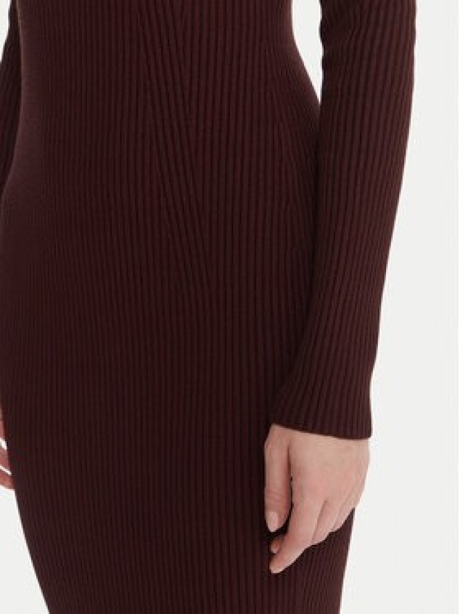 Kontatto Sukienka dzianinowa 3M0829C Bordowy Slim Fit