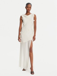 ROTATE Sukienka wieczorowa 113904857 Écru Slim Fit