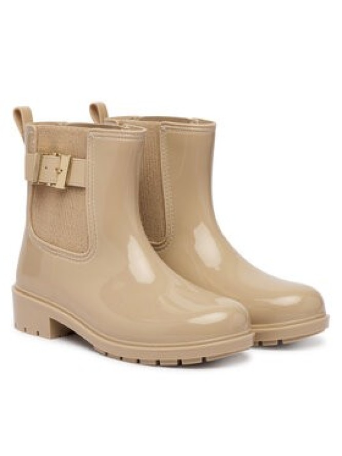 Tommy Hilfiger Kalosze Th Buckle Glossy Ankle Rain Boot FW0FW09543 Beżowy