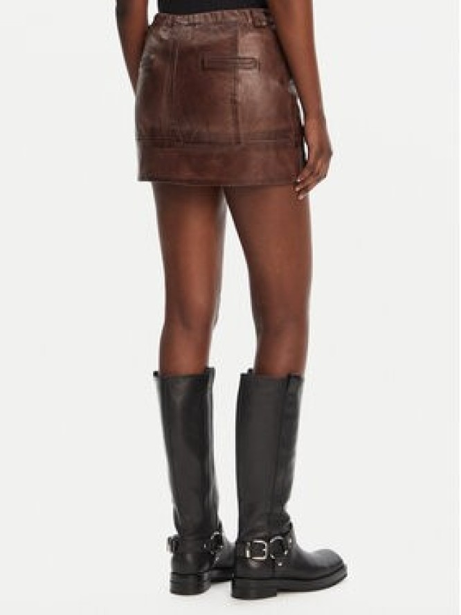 PINKO Spódnica skórzana Geordie 104957 A2I1 Brązowy Slim Fit
