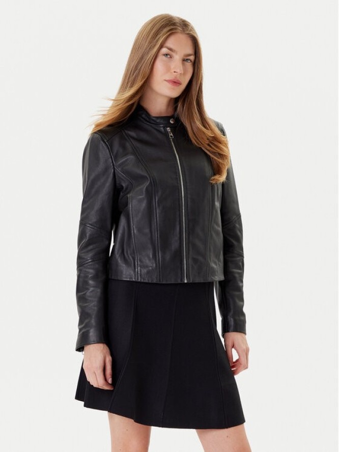 BOSS Kurtka skórzana C_Saleste1 50545625 Czarny Regular Fit