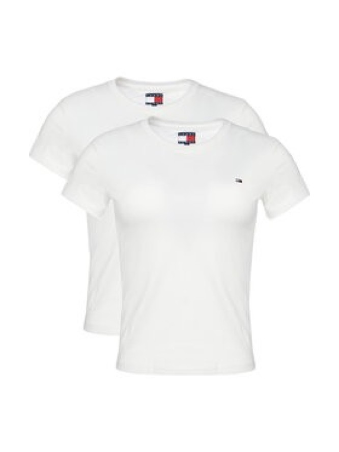 Tommy Jeans Komplet t-shirtów DW0DW21366 Biały Slim Fit