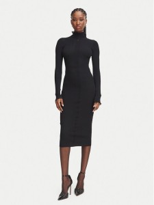 Elisabetta Franchi Sukienka dzianinowa AM-21B-66E2-V440 Czarny Slim Fit