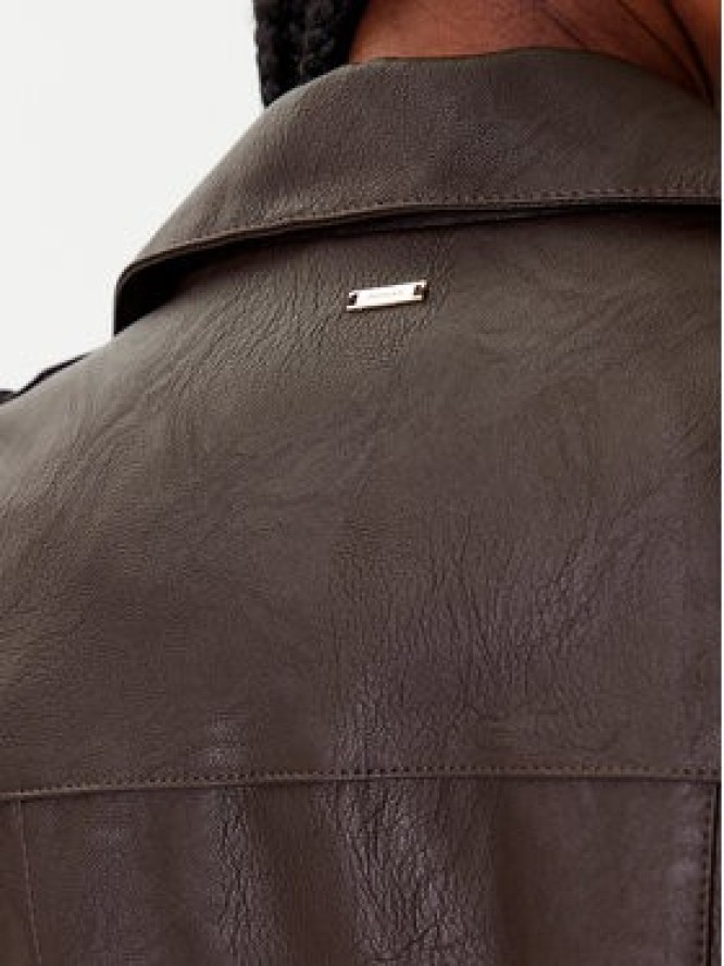 Morgan Kurtka z imitacji skóry 202-GRAMMO.N Brązowy Regular Fit