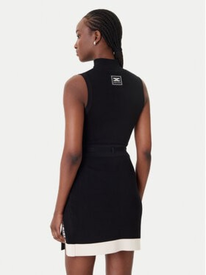 Elisabetta Franchi Sukienka dzianinowa AM-02S-61E2-V390 Czarny Regular Fit