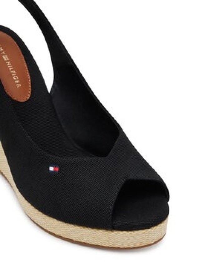 Tommy Hilfiger Espadryle Flag High Wedge Espad Slingback FW0FW08597 Czarny
