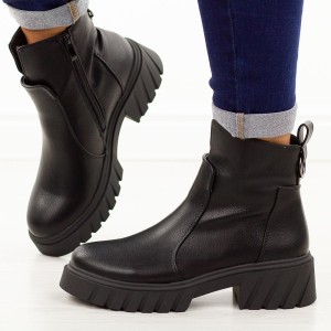 Czarne botki damskie M.Daszyński 2502-6