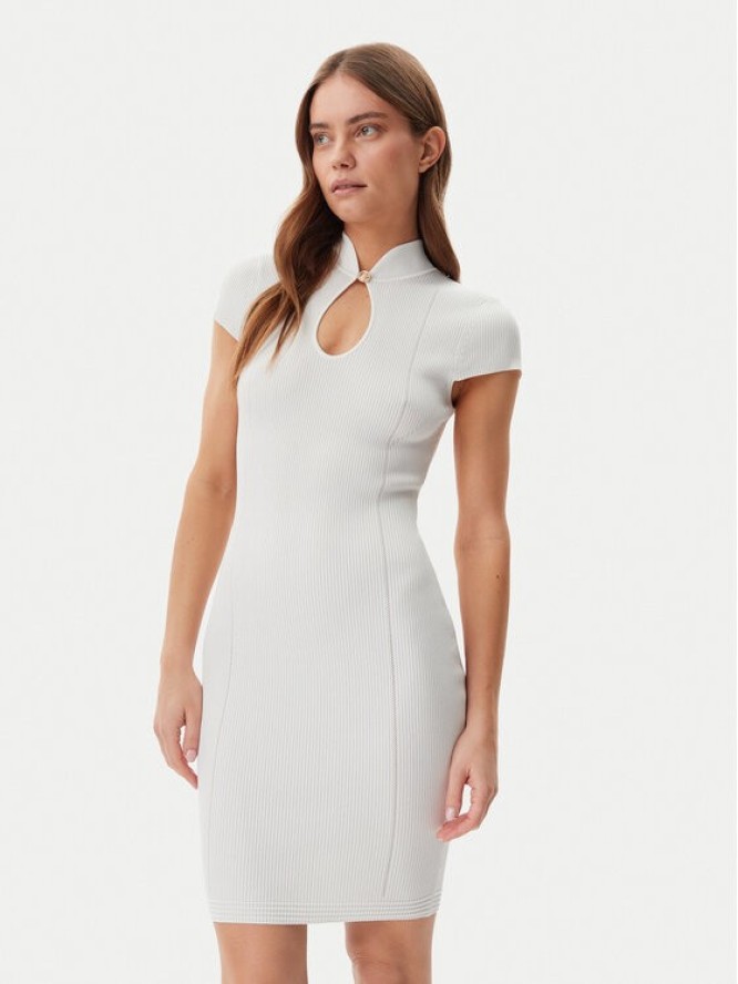 Guess Sukienka dzianinowa W5GK46 Z3L10 Écru Slim Fit