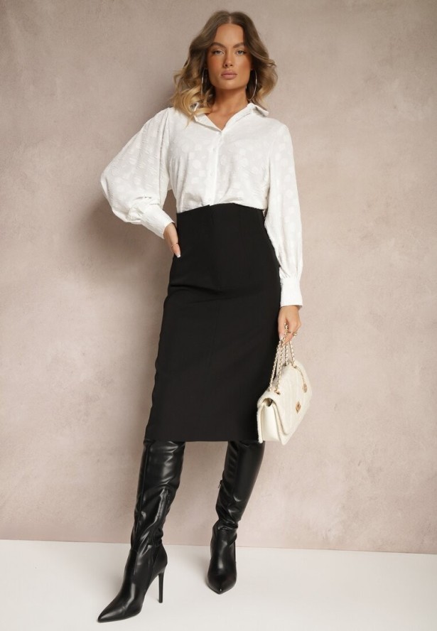 Biała Koszula z Kołnierzem i Szerokimi Mankietami Yanilo