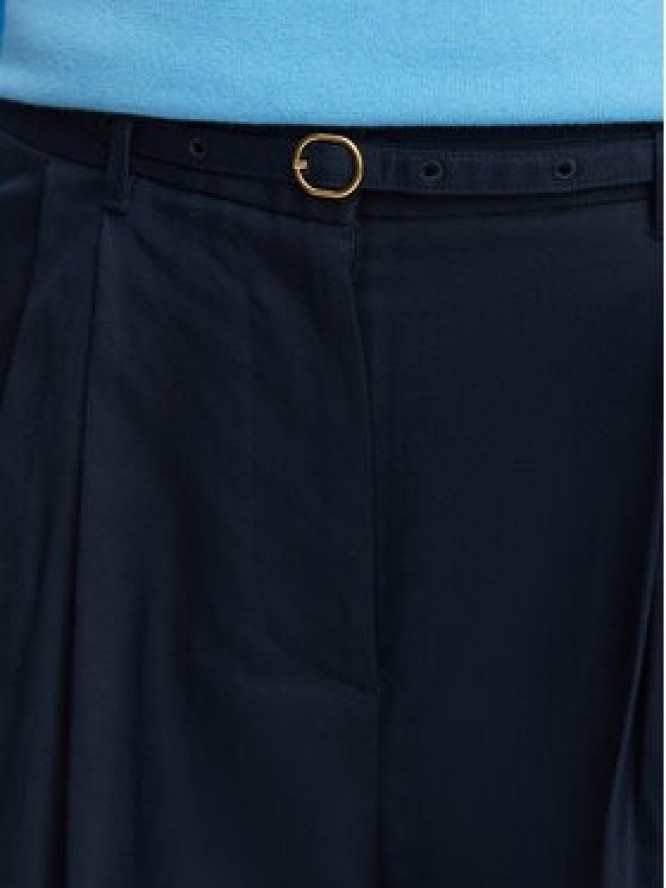 Tommy Hilfiger Spodnie materiałowe WW0WW48884 Granatowy Wide Leg