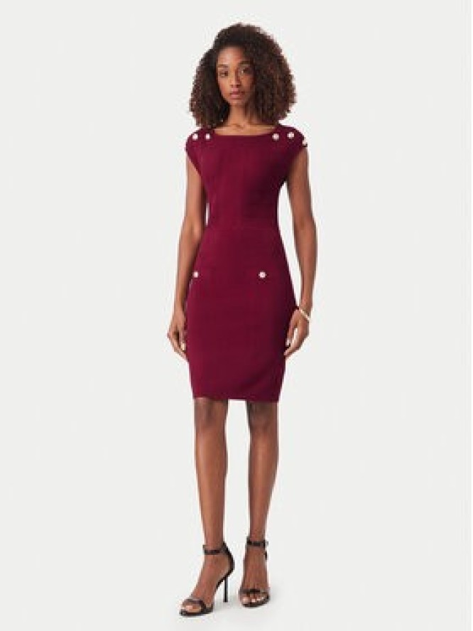 Guess Sukienka dzianinowa W6YK34 Z0969 Bordowy Slim Fit