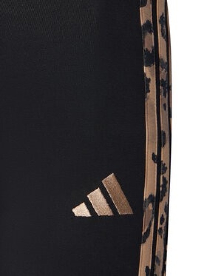 adidas Legginsy Animal Print 3-Stripes JM1864 Czarny Slim Fit