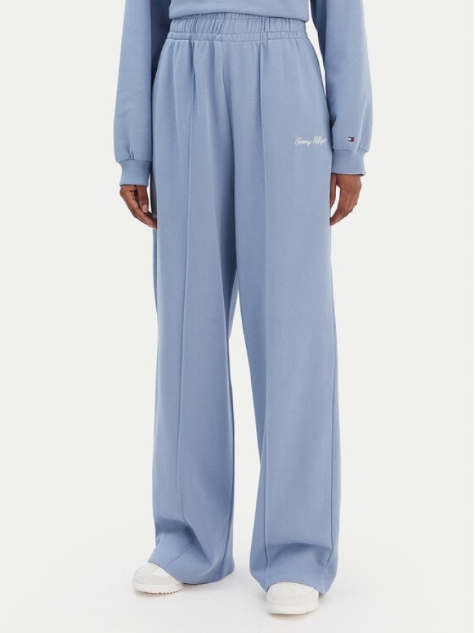 Tommy Hilfiger Spodnie dresowe Script WW0WW48784 Niebieski Relaxed Fit