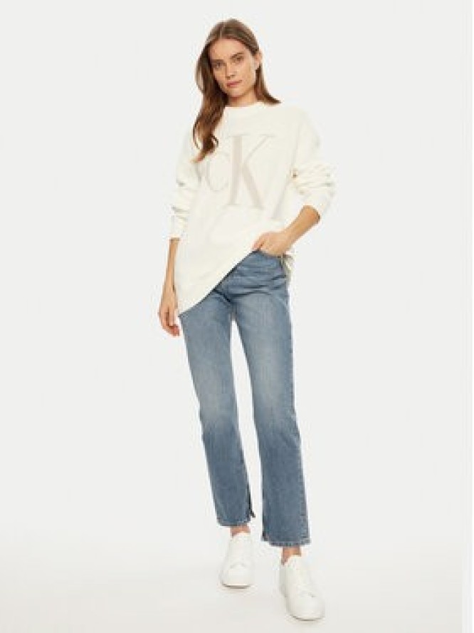 Calvin Klein Jeans Sweter Intrasia J20J224799 Écru Relaxed Fit