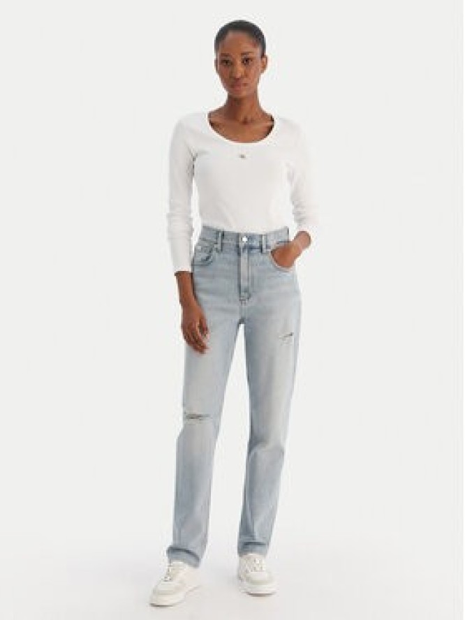 Calvin Klein Jeans Jeansy New Mom Jean Bowery Destroyed LV047D722G Niebieski Mom Fit