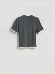 T-shirt z wiskozą - ciemnoszary