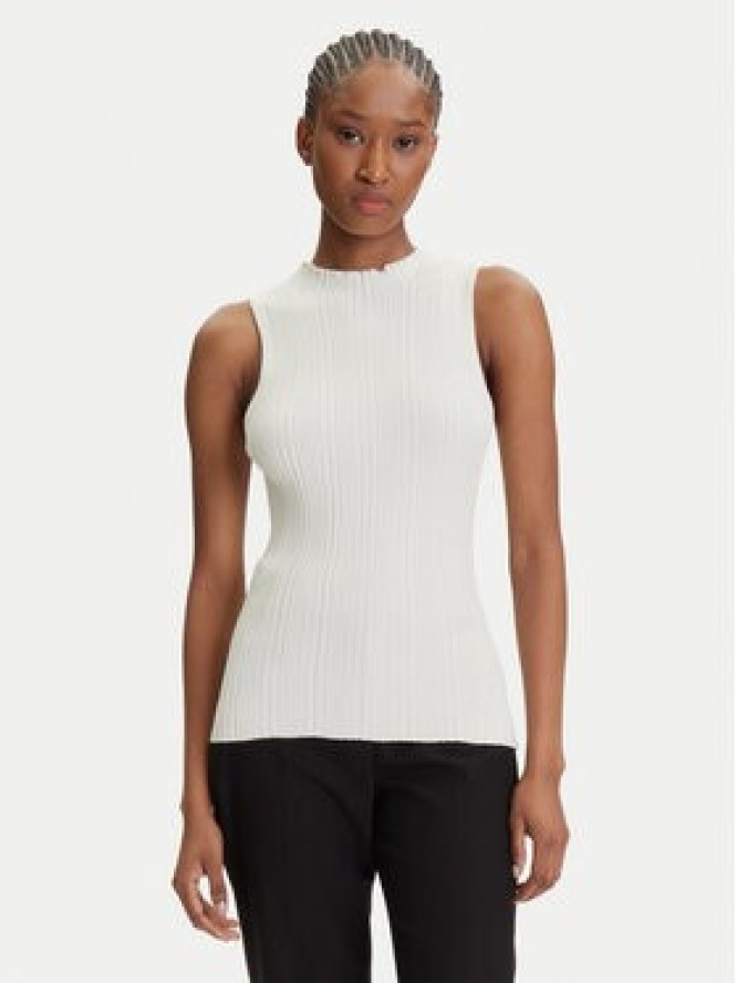 HUGO Bluzka Sarepilk 50542597 Écru Slim Fit