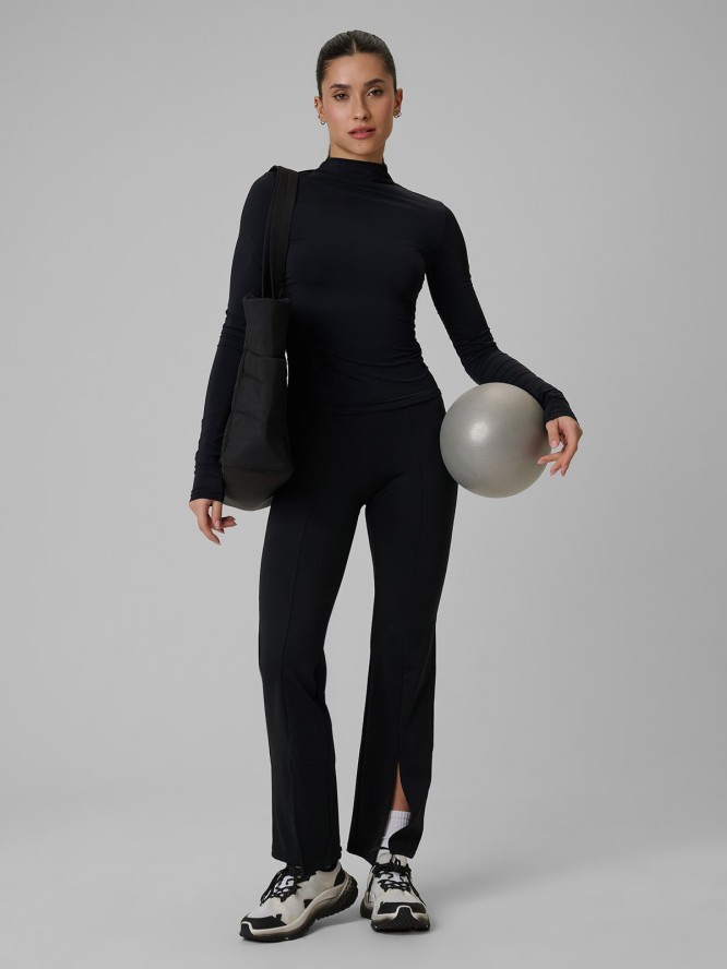 4F Longsleeve treningowy slim szybkoschnący damski - czarny XS