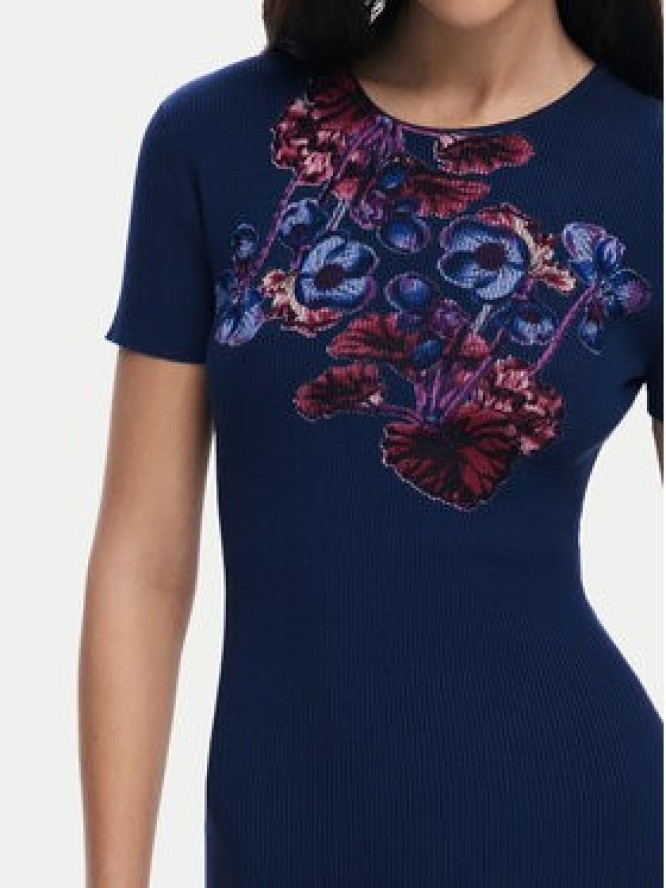 Desigual Sukienka codzienna 25SWVF13 Granatowy Slim Fit
