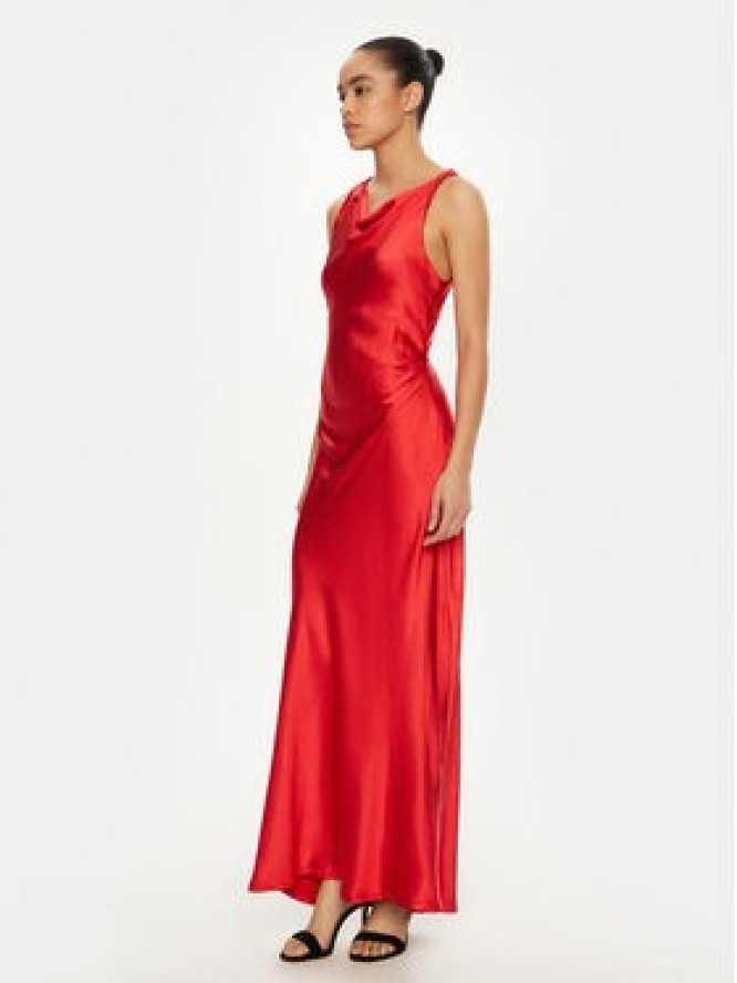 Please Sukienka koktajlowa A12NXO6000 Czerwony Slim Fit