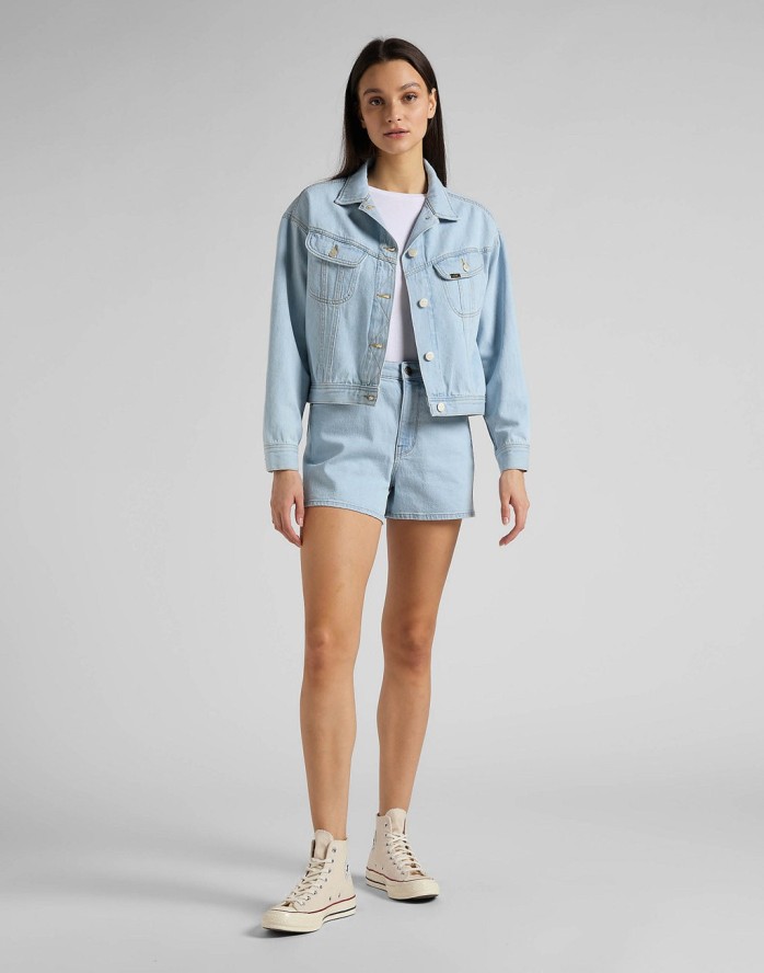 LEE RELAXED RIDER JKT DAMSKA KURTKA JEANSOWA JEANS BLEACHED ORE L55VGGQB 112145273