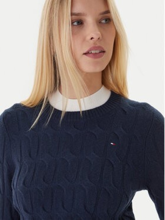 Tommy Hilfiger Sweter WW0WW43586 Granatowy Regular Fit