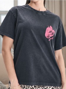 Koszulka z efektem sprania - szary