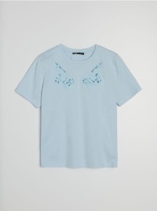 Bawełniana bluzka - niebieski