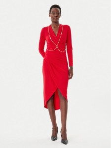 Rinascimento Sukienka koktajlowa CFC0020146002 Czerwony Slim Fit