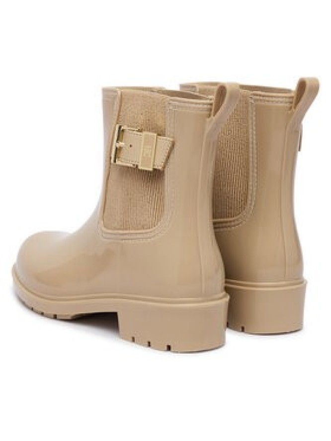 Tommy Hilfiger Kalosze Th Buckle Glossy Ankle Rain Boot FW0FW09543 Beżowy