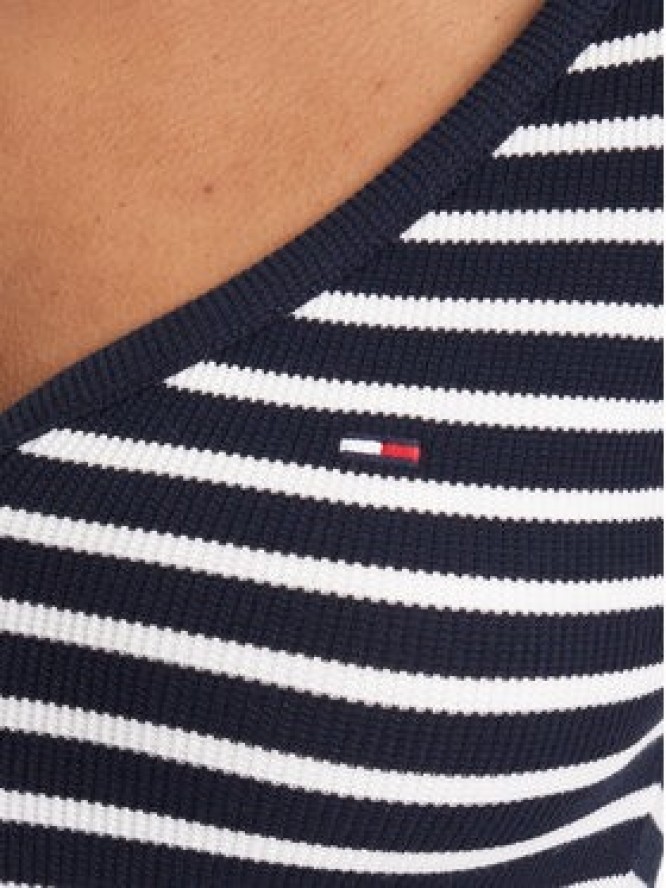 Tommy Jeans T-Shirt Henley DW0DW20902 Granatowy Slim Fit