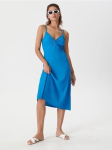 Sukienka midi na ramiączkach - wielobarwny