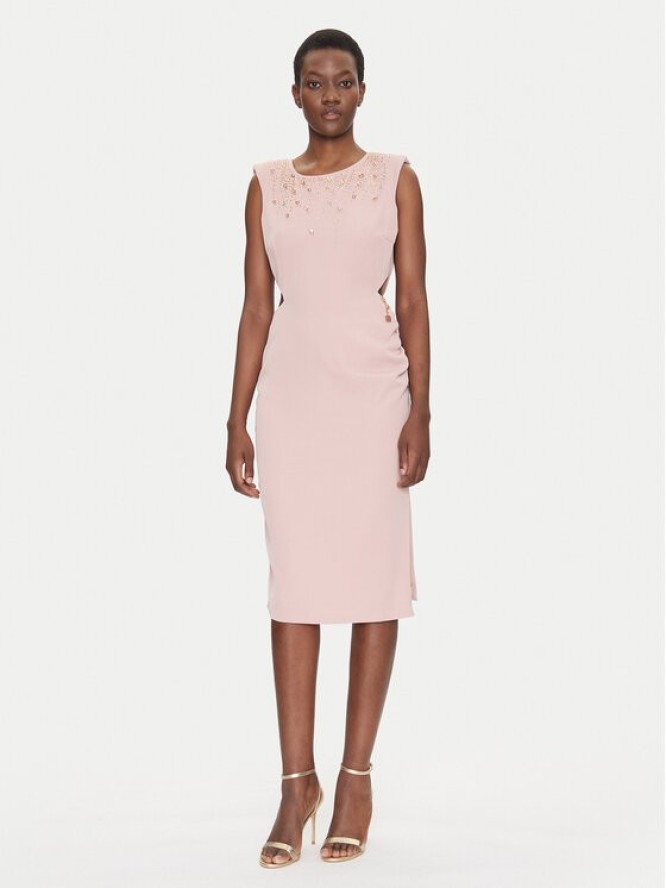 Fracomina Sukienka koktajlowa FQ25SD2004W47601 Różowy Slim Fit