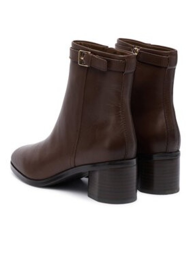 Tommy Hilfiger Botki Th Buckle Riding Mid Heel Bootie FW0FW08859 Brązowy