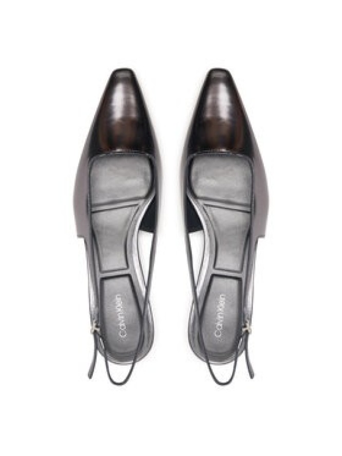 Calvin Klein Czółenka Kitten Heel Pump Sling Mirr Lth HW0HW03275 Czarny