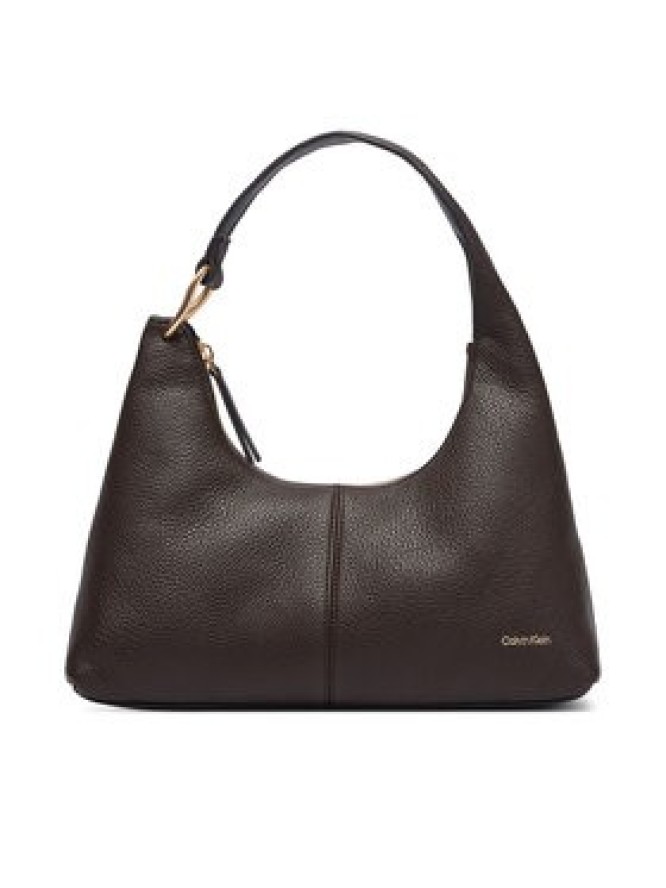 Calvin Klein Torebka Slouchy Leather Shoulder Bag LV04F3657G Brązowy