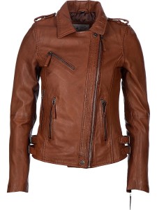 7eleven Skórzana kurtka "Sibi" w kolorze brązowym rozmiar: 42