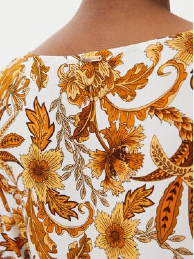 Selmark Sukienka letnia BM298 Żółty Relaxed Fit