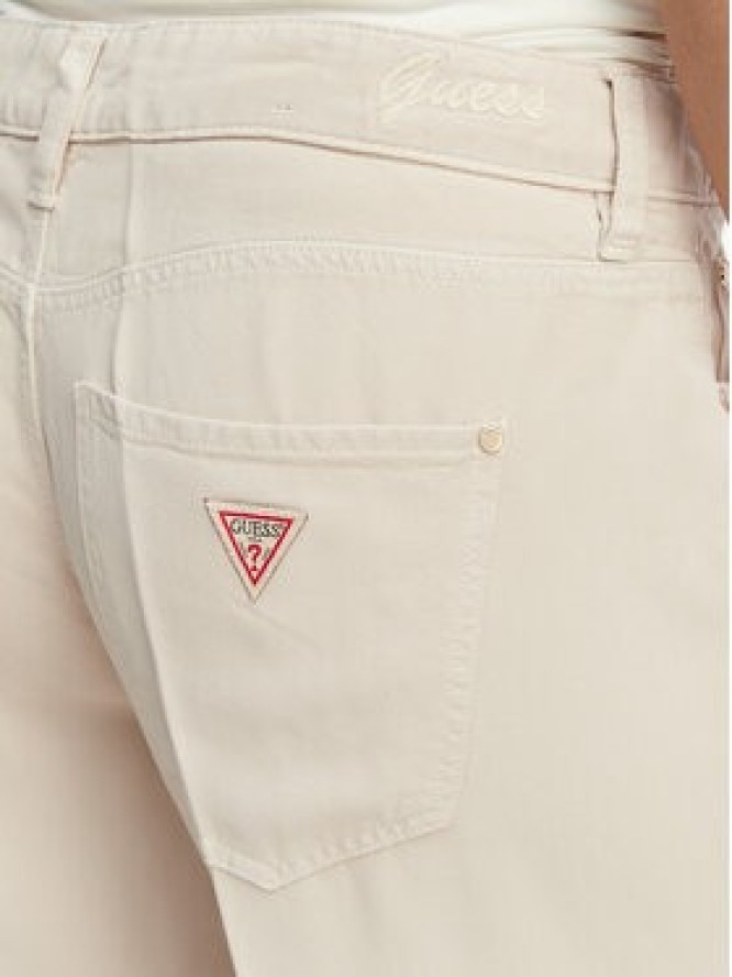 Guess Jeansy W4GA96 WDP85 Kremowy Wide Leg